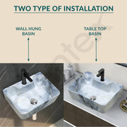 Plantex Tabletop Wash Basin for Bathroom/Designer Ceramic Basin/Rectangle Countertop Wash Basin/Home/Office (MS-904)