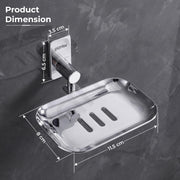 Plantex J4 Stainless Single Soap Dish/Self Adhesive Soap Holder for Bathroom/Soap Case/Soap Stand/Soap Bar/Bathroom Accessories - Pack of 1 (Chrome)