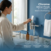 Plantex 304 Grade Stainless Steel Tumbler Holder for Bathroom/Toothbrush Holder Wall Mount/Bathroom ToothBrush Holder/Bathroom Accessories - Pack of 1 (Regent, Chrome)