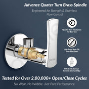 Plantex Pure Brass Angular Stop Cock/Stop Cock for Bathroom/Angular Valve for Wash Basin Connection with Brass Wall Flange & Teflon Tape - Pack of 1 (3505, Chrome)