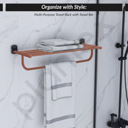 Plantex 304 Grade Stainless Steel 24 inch Towel Rack/Towel Rod for Bathroom/Napkin Hanger for Bathroom - Parv (Rose Gold & Black)