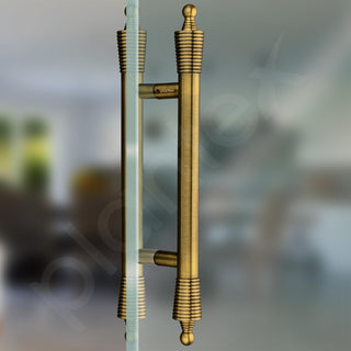 Plantex Heavy Duty Main Door Handle - 14 Inch Pull-Push Handle for Glass & Wooden Doors - Pack of 1 (Brass Antique) - 3 Years Warranty