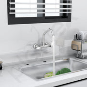 Plantex LEA-714 Pure Brass Sink Mixer Tap Hot and Cold/Kitchen Sink Tap/Mixer Tap for Kitchen Sink with Brass Wall Flange and Teflon Tape- (LEA-714 -Chrome)