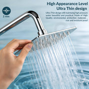 Plantex Stainless Steel Shower Head 100 mm with Water Saving Nozzle/Shower for Bathroom/Rain Shower Head for Bathroom without Arm-(Ultra Slim-Chrome)