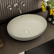 Plantex Table Top Wash Basin for Bathroom/Designer Ceramic Basin/Countertop Vessel Sink Basin/Wash Basin Over Counter for Home/Office (Beige - 20.5 x 15.5 x 5 Inch)
