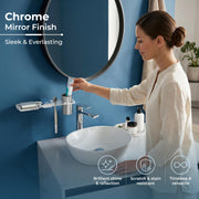 Plantex 2 in 1 Soap Dish with Tumbler Holder for Bathroom/304 Grade Stainless Steel Toothbrush Holder with Soap Case/Bathroom Accessories - (Regent, Chrome)