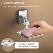 Plantex 304 Grade Stainless Steel Wall Mounted Soap Holder for Bathroom/Soap Dish Stand/Soap Case/Bathroom Accessories - Darcy (Chrome)