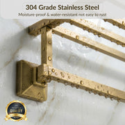 Plantex 304 Grade Stainless Steel Towel Rack/Towel Holder for Bathroom/Towel Hanger/Stand/Bathroom Accessories Set - Squaro (Brass Antique Finish)