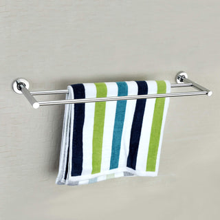 Plantex Stainless Steel Heavy and Sturdy Dual Towel Rod for Bathroom/Towel Hanger/Towel Holder/Bathroom Accessories (24-inch) Chrome Finish