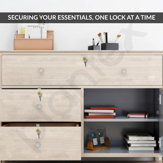 Plantex Drawer Lock/20mm Brass Lock for Cupboard/Multipurpose Cupboard Lock with Key for Home/Office - Pack of 3 (Gold)