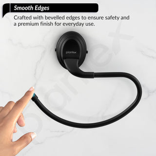 Plantex Bathroom Accessories - Stainless Steel 304 Grade Cubic Napkin Holder/Towel Holder/Towel Hanger for Kitchen/Towel Ring (Black)