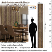 Plantex Louvers Panel for Wall/8 Feet Wall Panels/3D Charcoal Panel for Interior Walls DÃ©cor - Pack of 7 Covers - 56 Sq. Ft, Size-1 Feet x 8 Feet (YD-1201)