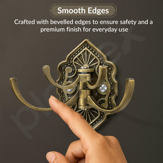 Plantex Antique Robe Hook/Cloth-Towel Hanger/Door Hanger Hook/Wall Hangers for Clothes/Robe Hooks for Bathroom Accessories - (Brass-Zinc)