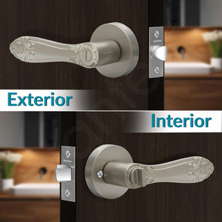 Plantex Heavy-Duty Door Lock - Bathroom Door Lock/Mortise Keyless Handle Set for Home/Bathroom/Balcony/Store Room - (DTM-628, Satin)