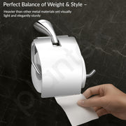 Plantex Smero Pure Brass Toilet Paper Holder/Tissue Paper Stand for Washroom/Bathroom - Craft (Chrome)