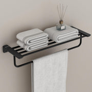 Plantex Space Aluminium Towel Holder in Bathroom/Towel Rod/Bathroom Towel Holder/Bathroom Accessories - Black (24 Inch)