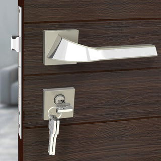 Plantex Heavy Duty Door Lock - Main Door Lock Set with 3 Keys/Mortise Door Lock for Home/Office/Hotel (7090 Satin White & Chrome Finish)