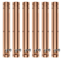 Plantex Stainless Steel 12 inch Tower Bolt/Tower Bolt for Home,Offices Doors and Windows/Tower Bolt for Main Door/Door Latch/Kundi/Chitakini/Door Latch for Windows (Rose Gold, Pack of 6)