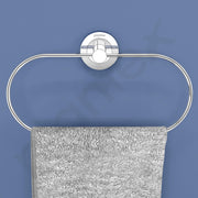 Plantex Stainless Steel Towel Ring for Bathroom/Wash Basin/Napkin-Towel Hanger/Bathroom Accessories (Chrome-Oval) - Pack of 3
