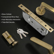 Plantex Door Lock - Main Door Lock Set with Keys/Mortise Door Locks for Home/Office/Hotel - Pack of 1 (OHMH-81, Brass Antique)