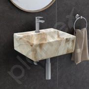 Plantex Ceramic Wash Basin for Bathroom/Square Wall Hung Basin/Bathroom Sink/Washbasin for Restaurant/Hotel (13 x 12 x 5 Inch)