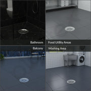 Plantex 304 Grade Stainless Steel Bathroom Drain Cover/Floor Drain Jali for Bathroom/Drainage Cover (5x5 inches) - (TRINEX, Chrome)