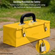 Plantex 12-inch Metal Tool Box for Tools/Tool Box Empty for Home Use/Compact Tools Box (Yellow) 31 X 11 X 10.5 cm