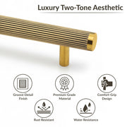 Plantex Stainless Steel & Aluminium Cabinet Handle/900mm Wardrobe Handle for Home/Cupboard Door Pull-Push Handles for Hotel/Office - Pack of 1 (DTC-3960, Brass Antique & Gold)