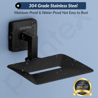 Plantex 304 Grade Stainless Steel Soap Dish for Bathroom/Soap Holder/Soap Stand/Soap Case/Bathroom Accessories - Decan (Black)