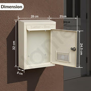 Plantex A4 Size Letter Box - Mail Box/Post Box/Letter Box for Home gate/Suggestion Box for Office- School/Complaint Box/Donation Box with Lock and Keys (Ivory) - Wall Mount