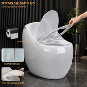 Plantex Imported Platinum Ceramic Western Commode/S Trap Siphonic Vaccum Jet Flush/Rimless One Piece Commode with Soft Close Seat Cover (White)