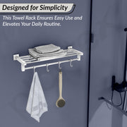 Plantex Heavy-Duty Stainless Steel Towel Rack for Bathroom/Towel Bar/Towel Holder/Bathroom Accessories (24 Inch-Chrome)- Pack of 1, Aqua