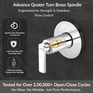 Plantex Pure Brass BAL-506 Concealed Stop Cock/Concealed Stop Valve Tap For Bathroom With Teflon Tape & Brass Adjustable Wall Flange – 15 mm (Mirror-Chrome Finish)