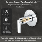 Plantex Pure Brass BAL-506 Concealed Stop Cock/Concealed Stop Valve Tap For Bathroom With Teflon Tape & Brass Adjustable Wall Flange â€“ 15 mm (Mirror-Chrome Finish)
