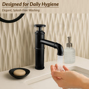 Plantex Pure Brass Pillar Basin Mixer Tap for Wash Basin/Mixer tap for Bathroom - (Matt Black Finish)