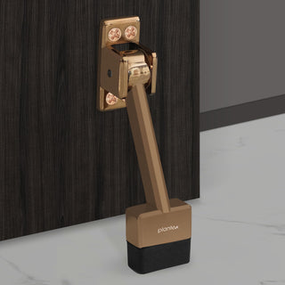 Plantex Rich Rose Gold Gate Stopper for The Door with Rubber Grip 5-inch Long Door Stopper for The Wooden Door (Pack of 1)