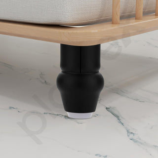 plantex 4 Inch Sofa Legs for Bed Furniture/Sofa Legs for Table/Sofa Support Legs with Rubber Grip (Black Finish, 6 Pcs)