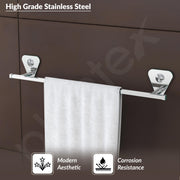 Plantex Pyramid Stainless Steel Towel Hanger for Bathroom/Single Towel Rod/Bar/Bathroom Accessories (24inch) - Chrome - Pack of 1