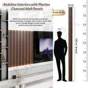 Plantex Wall Panels/Wooden Louvers Panel for Wall 8 Feet/Charcoal Panel for Interior Wall Décor/3D Wall Panel - Pack of 10 Covers - 32 Sq. Ft, Size-5 Inch x 8 Feet (Wooden - Modern Strip)
