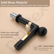 Plantex Brass Wash Basin Mixer Tap/Thermostatic Hot & Cold Basin Mixer Faucet/Deck Mount Pillar Spout for Bathroom Sink - Pack of 1 (APS-4601, Black Matt)