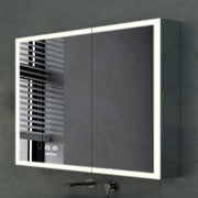 Plantex Luxury LED Mirror Cabinet for Bathroom/304 Grade Stainless Steel Bathroom Cabinet/Mirror for Bathroom with Double Door Cabinet (24x24 Inch-LED & Defogger/Chrome)