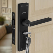 Plantex Stainless Steel Door Lock Handle Set/6-Lever Lock Mechanism with 3 Years of Warranty/Mortise Lock with 3 Keys, Brass Lock Body & Cylinder - (Z-Black)