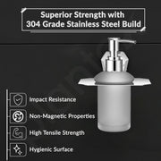 Plantex Liquid Soap Dispenser for Bathroom/304 Grade Stainless Steel Shampoo Dispenser/Handwash Dispenser/Bathroom Accessories - Pack of 1 (PM-2407, Chrome)