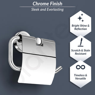 Plantex 304 Grade Stainless Steel Toilet Paper Holder Roll Holder/Tissue Paper Roll Holder/Toilet Paper Holder for Bathroom Accessories - Oreo (Chrome)