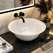 Plantex Ceramic WashBasin/Tabletop Wash Basin/Basin for Bathroom/Kitchen/Home/Office - (White - 16 x 16 x 6 Inch)