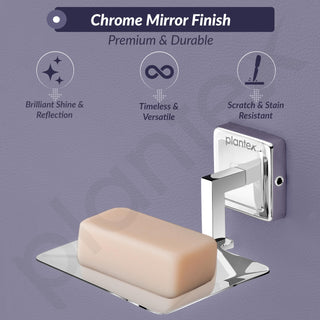 Plantex 304 Grade Stainless Steel Soap Dish for Bathroom/Soap Holder/Soap Stand/Bathroom Accessories - Decan (Chrome)