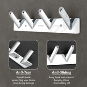 Plantex Wall Hooks for Hanging Cloth/Stainless Steel Towel Hangers/Bathroom Robe Hooks/Door Hangers/Square Wall Hook/Hook Rail for Hanging Keys - 4 Hooks (Pack of 3, Chrome)