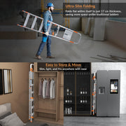 Plantex Secura 6 Step Aluminium Ladder for Home/Foldable Ladder with Safe Hand Rails/5 Year Manufacturer Warranty(Orange-Silver)