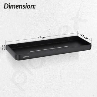 Plantex Self Adhesive Shelf for Bathroom/Multipurpose No Drill Bathroom Organizer/15x5 inch Shelf for Home/Office/Hotel - Pack of 1 (1502, Black)
