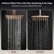 Plantex Stainless Steel Overhead Shower 6 x 6 inch with Water-Saving Technology/High pressure Rain Shower Head without Arm/Bathroom Shower -(Ultra Slim-PVD Rose Gold)